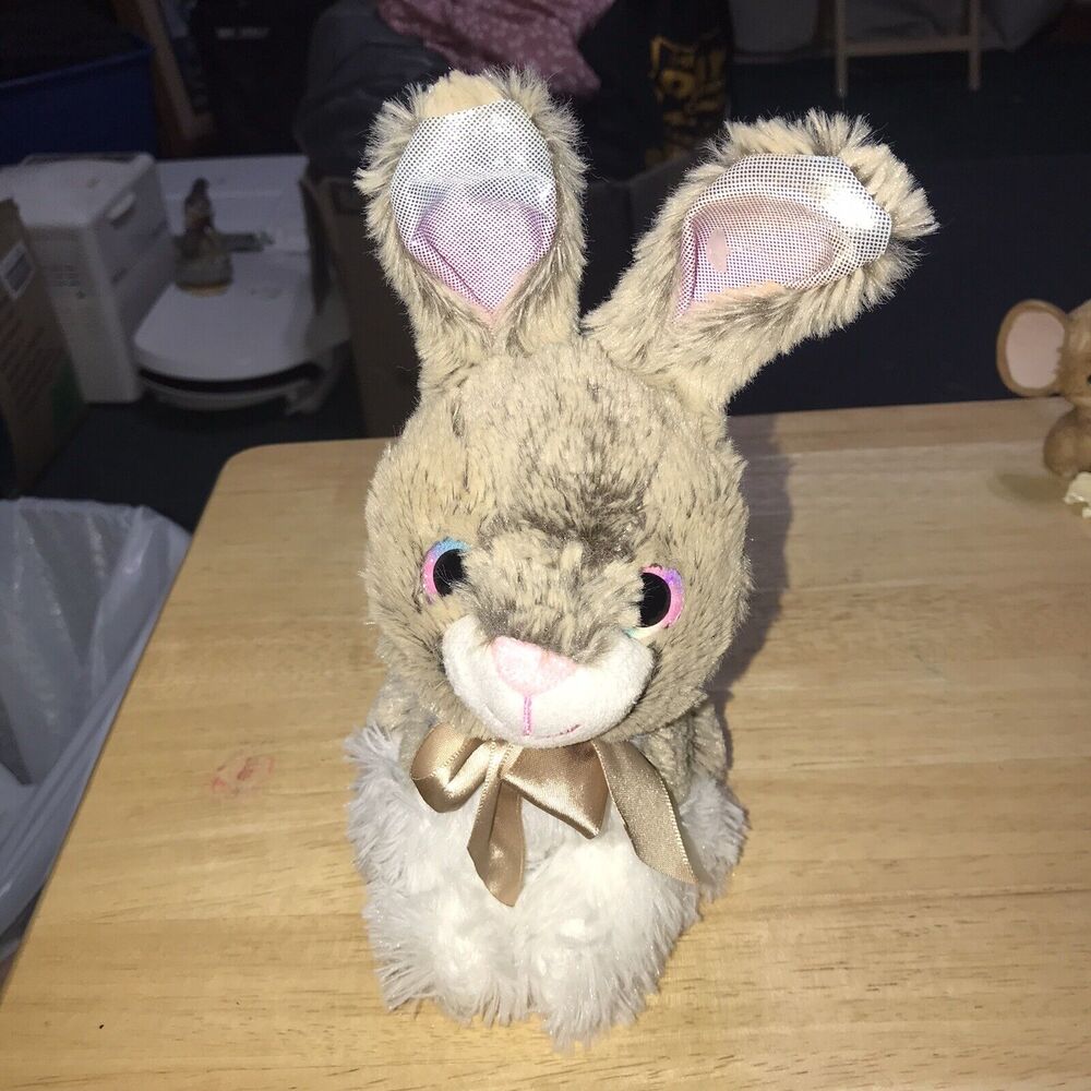 Plush Easter‎ Rabbit Brown Small Iridescent Lined Ears￼